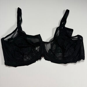 Women's SHECURVE Black Lace Underwire Bra 38E (DD)